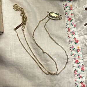 NEW KENDRA SCOTT LILAC ABALONE ELISA NECKLACE GOLD CHAIN